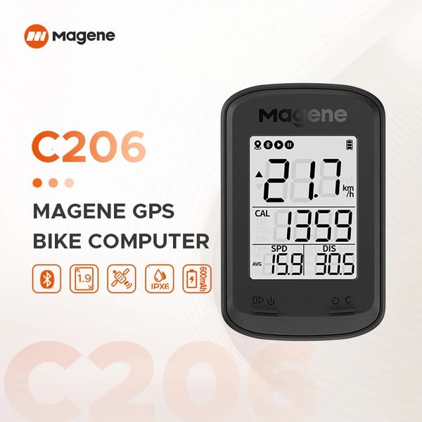 Magène GPS Bicycle Computer Wireless Speedomed C206 Road Mtb Bike Bluetooth Cycling Counter 240416