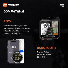 Magène S3 + Dual Mode Speed / Cadence Capteur Bike Bike Speedometer Ant + Bluetooth Heart Cateal Monitor for Garmin Igpsport Bryton