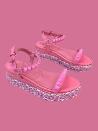 Sandales roses magenta pour femmes glisse de nouveaux tongs de couleur pantoufles de haute qualité