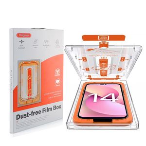 Magic Box Easy Fit Screen Protector voor iPhone 14 13 12 11 Pro Max XR XS Max Tempered Glass Telefoons Film Eenvoudig installatie met installatievak