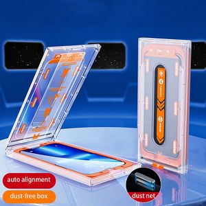 Caja mágica Protector de pantalla para iPhone 14 13 12 11 Pro Max XR XS MAX vidrio templado Película antiarañazos con kit de instalación Ajuste rápido vidrio de fácil instalación