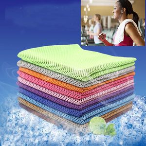 Serviette Froide Magique Exercice Fitness Sueur Serviette De Glace D'été Sports De Plein Air Glace Serviette Fraîche Hypothermie Refroidissement Opp Sac Pack 90 * 30cm WX-T07