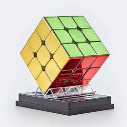 Magic Cube S Plating 3x3x3 Magnetic 3x3 Puzzle de vitesse professionnelle 33 Childrens fidget Toy Cubo Puzzl S Y240518