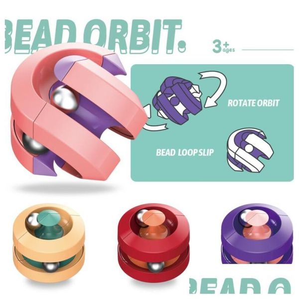 Cubos Mágicos Adt Decompression Toy Fingertips Cube Metal Marbles Novo e Único Criativo Pista de Bolas Girando De Topo Para Dedo Fidget Spi Dhrl7