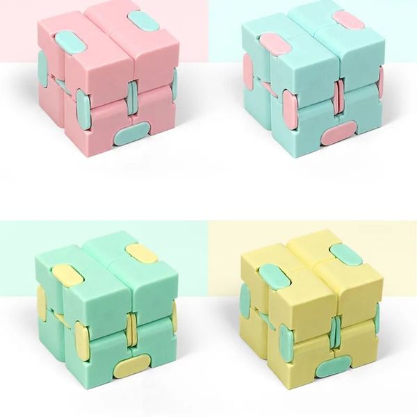 Cubes magiques couleur bonbon Fidget Puzzle Anti décompression jouet doigt main fileurs jouets amusants pour adultes enfants tdah soulagement du Stress cadeau