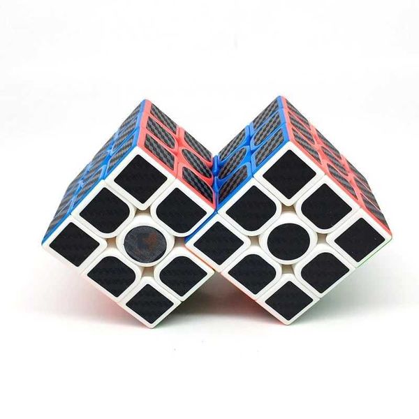 Magic Cubes double 3x3 Fibre de carbone connecté Magic Cube Speed Cube Puzzle Toy for Kids Boys Gift Magic Toys Brain Teasers Y240518