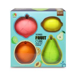 Magic Cubes est FanXin Fruit Cube Pack Professionele Stickerloze Peer Oranje Perzik Puzzel Game Speed Cubing Grappig Speelgoed 230710