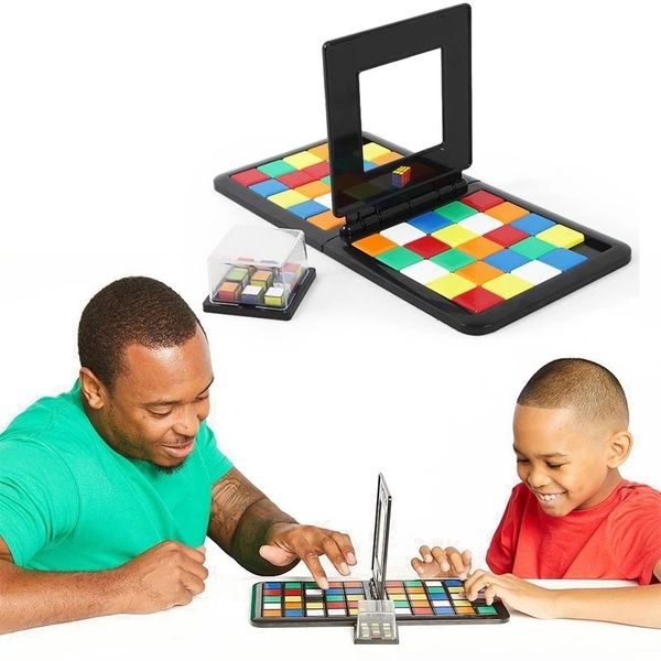 Magic Cubes Enfants Couleur Bataille Carré Jeu De Course Parent Enfant Puzzles De Bureau Apprentissage Jouets Éducatifs Anti Stress Garçons Filles Cadeaux 230710