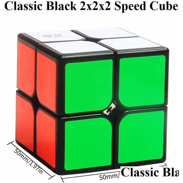 Magic Cubes Magic Cubes Toys 2X2 Speed Cube Black Base Toy Puzzle Juego inteligente Bright Drop Entrega Juguetes Regalos Rompecabezas Juegos Dh8M4