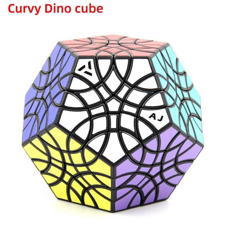 Magic Cubes Magic Puzzle Red Cotton Curvy Dino Cube Stickers Dodecahedron Skewb Strange Shape Cubes Education Twist Toy Kids Gifts Y240518
