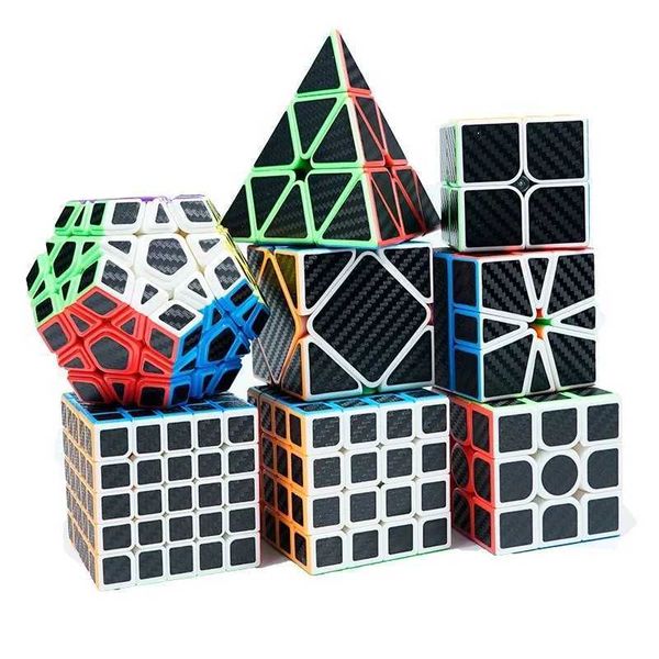 Magic Cubes Moyu Meilong Carbon Fiber Stickers Magic Cube Profession 2x2x2 3x3x3 4x4x4 Puzzle de vitesse Magic Cube Education Toys for Children Y240518