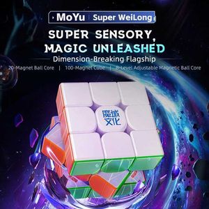 Magic Cubes Moyu Super Weilong Magnetic / Maglev Ball Core Magic Cube UV 3x3 Professional 33 Speed Puzzle Toy 3x3x3 Cubo Magicol2404 d'origine