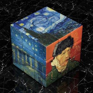 Magic Cubes van Gogh Sunflower Sterrenhedel Derde-orde Magic Cubes Childrens Oil Painting Gift Creative Education Magic Cubes Toy Picture Y240518