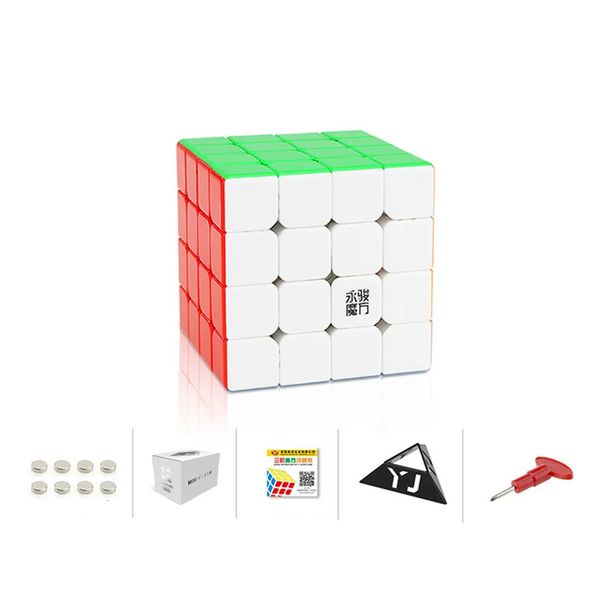 Cubes magiques Yj Zhilong Mini 4x4 Cube magique magnétique 56mm Mini Cube de vitesse Puzzle Zhilong Yongjun jouets professionnels 4x4x4 Cubes magnétiques 231019