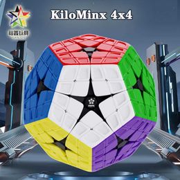 Magic Cubes Yuxin Kilominx 4x4 Megamin Huanglong Dodicaèdre sans autocollant Magic Cubes Cubo Magico Y240518
