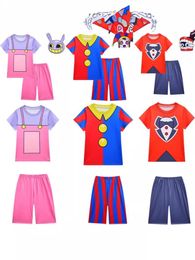 Magic Digital Circus T-shirt Set Cosplay3D Digitale gedrukte shorts set met korte mouwen