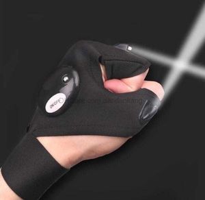 Gants magiques sans doigts LED lampe torche sangle de lampe de poche réparation randonnée gants de sport pêche feux de doigt camping en plein air survie flash gant outil