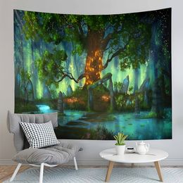 Magic Forest Tapestry Fairy Tale World Tapestry Fantasy Plantes Tapestry Home Living Room Bedroom Wall Art Modern Tapasches