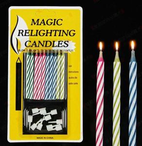 Magic Funny Relighting Candle Joke verjaardagsfeestje kaarsen cake accessoire kerst feestelijke vakantie bruiloftsbenodigdheden gunsten9751899