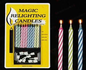 Magische grappige relighting kaars grap verjaardagsfeestje kaarsen taart accessoire kerst feestelijke vakantie bruiloft benodigdheden gunsten8173539