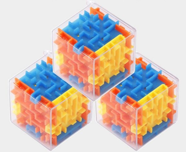 Cubo magnético mágico Fidget juguete cubo infinito juguetes de educación temprana transparente 3D pequeño cubo mágico cuentas para caminar Dody laberinto canicas juguetes de cubo de descompresión para adultos
