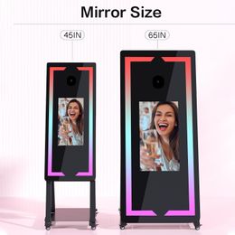 Magic Mirror Photo Booth met capacitieve aanraking, ingebouwde mini-pc Instant DSLR-camera fotoafdruksoftware