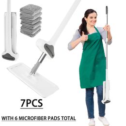 Magic Mop squeeze dweil Microveiber platte dweil gratis wassen luie mops voor huisvloerreiniging huishoudelijke reinigingsgereedschap met vervangen 240527