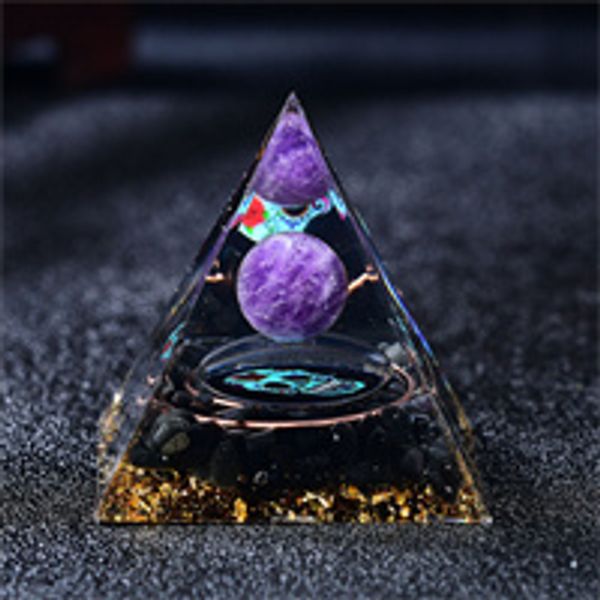 Magie Orgonite Pyramide Maison DIY Cerf Chakra Améthyste Quartz Sphère Obsidienne Base Guérison Cristal Sphère Décoration Collection Cadeau