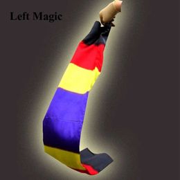 Magische rekwisieten veranderen kleur sjaal magie techniek zwart naar regenboog zijden streep magie techniek magie props fun podium sluiting magie e3061 g240529