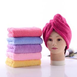 Magic Quick Dry Hair Microfiber Handdoek Zachte Douche Caps Handdoek Drogen Comfortabele Turban Wrap Hat Caps Spa Badkappen 6 Kleuren DH0446
