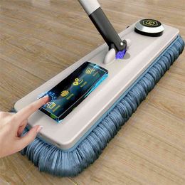 Magic Zelfreinigende Squeeze Mop Microfiber Spin And Go Flat Voor Wassen Vloer Huis Schoonmaken Tool Badkamer Accessoires 210423