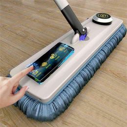 Magic Zelfreinigende Squeeze Mop Microfiber Spin And Go Flat Voor Wassen Vloer Huis Schoonmaken Tool Badkamer Accessoires 210830258r