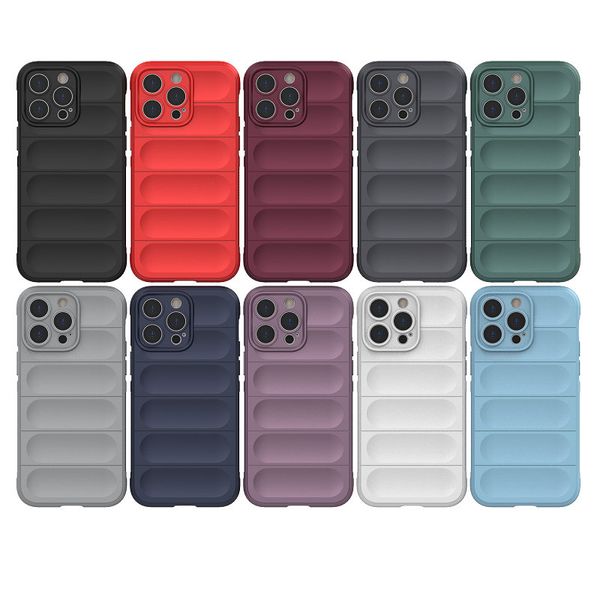 Magic Shield Fundas de teléfono de silicona suave con absorción de golpes para iPhone 14 13 12 11 Pro Max XR XS X 7 8 Plus Samsung Galaxy A33 A53 S21 FE S22 Ultra Reno 7 Redmi Note 11 Pro Funda de TPU