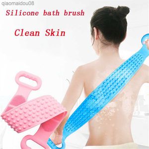 Magic Siliconen Borstels Badhanddoeken Terug Wrijven Modder Peeling Body Massage Douche Uitgebreide Scrubber Huid Schone Borstels Badkamer L230704