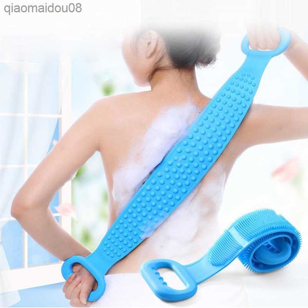 Cepillos mágicos de silicona Toallas de baño Frotar la espalda Peeling Masaje corporal Ducha Depurador extendido Limpieza de la piel Cepillos de ducha L230704