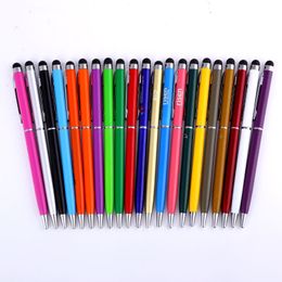 22 kleuren metalen balpen creatieve stylus touch pen voor schrijven briefpapier kantoor school pen balpen zwart blauw lnk aangepaste bestelling