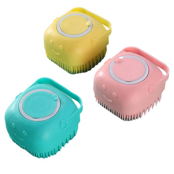 Cepillos de baño de silicona suave mágicos Hogar Baby Showers Limpieza de burbujas Removedor de suciedad Lavado de mascotas Masaje de la piel Cepillo corporal Gel de ducha Addable HY0176