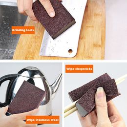 Éponge magique gomme Carborundum enlever la rouille brosse de nettoyage détartrage nettoyer frotter pour table de cuisson Pot éponge de cuisine