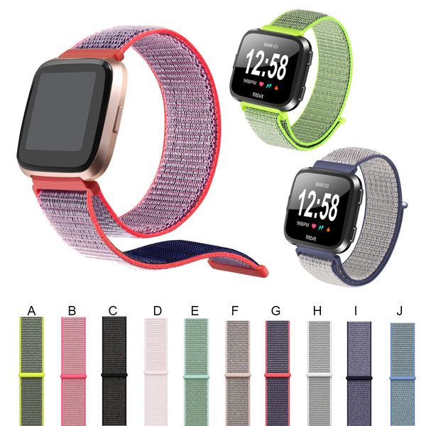 Autocollant magique en nylon tissé pour les bandes Fitbit Versa Bande de boucle en nylon tissé Accessoires de remplacement Bracelet Bracelet Sport pour Fitbit Versa Lite