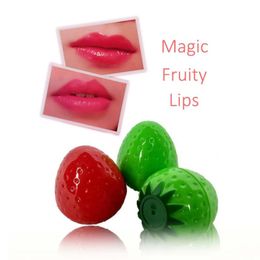 Magic Aardbei Lippenbalsem Natuurlijke Hydraterende Chapstick Schattige Bal Lippen Pommade Fruitige Verzorging Make-up ROMANTISCHE BEAR7867098