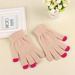 Magic Touch Screen Gants Tricoté Textos Stretch Adulte Taille Unique Hiver Chaud Doigt Complet Gants À Écran Tactile Cadeaux De Noël ZZC2927