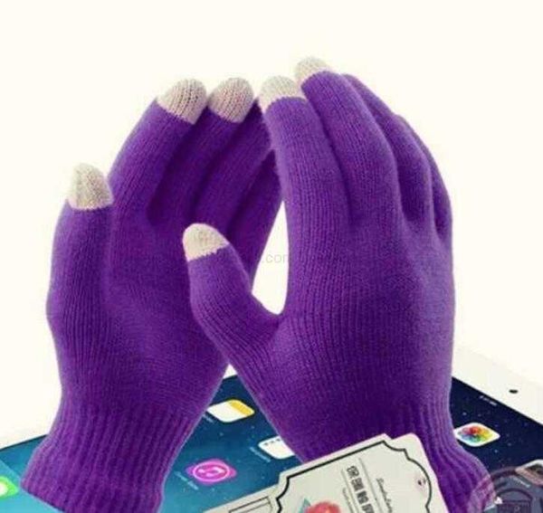 Magic Touch Screen Gants Tricoté Textos Stretch Adulte Taille Unique Hiver Réchauffeur Doigt Complet Gants À Écran Tactile Cadeaux De Noël Livraison Gratuite