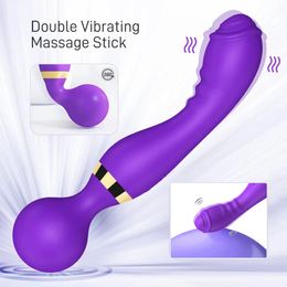 Magic Wand 20 snelheden krachtige dildoS vibrator dubbele motor grote GSPOT av -massager clitoris stimulator voor vrouwelijke volwassenen seksspeeltjes 240403