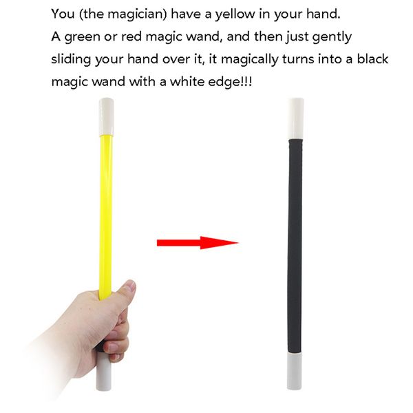 Magic Wand Changement Couleur Tricks Magic Tricks (rouge / jaune / vert / couleur arc-en-ciel) CANE Stick Change Couleurs Gross Up Stage Street Magic