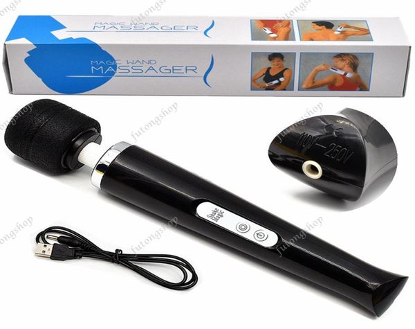 Masseur baguette magique 30 vitesses vibrateur noir sans fil rechargeable Massage3588134