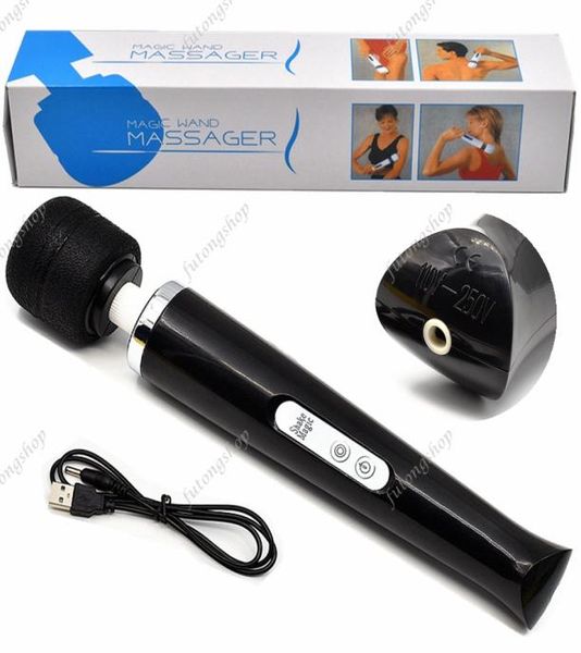 Masseur baguette magique 30 vitesses vibrateur noir sans fil rechargeable Massage3221502