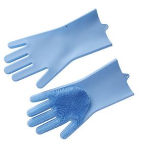 Magic Wassen Borstel Siliconen Handschoen Rederzame Huishoudelijke Scrubber Anti Scald Afwashandschoenen Keukenbed Badkamer Schoonmaakmiddelen WCW964