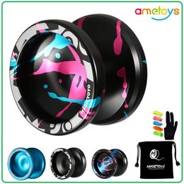 Magic Yoyo V3 Tour CNC Yo-yo en alliage d'aluminium à grande vitesse réactif avec ficelle rotative pour garçons filles enfants enfants noir 240116