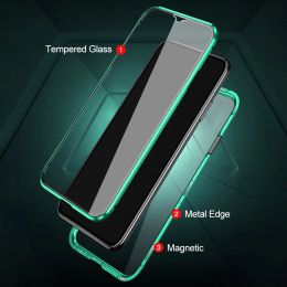 Magic5Lite Case For Honor Magic5 Lite 5G 360 ° Magnetische dubbelzijds glas Flip Phone Cover Honer Magic 5 Lite Metal Frame Cases