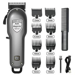 Magicful Fashion Professional Finish Haar Trimmer voor mannen Oplaadbare Liion Battery Shaving Apparable Electric Clipper 240408